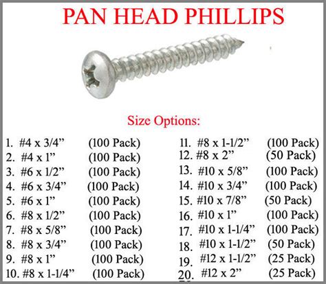 sheet metal screw specifications